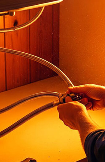 Plumber Connecting Flexible Pipe